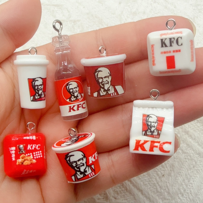 Food & Snacks Coloring - 10pcs cartoon resin food bag keychain,