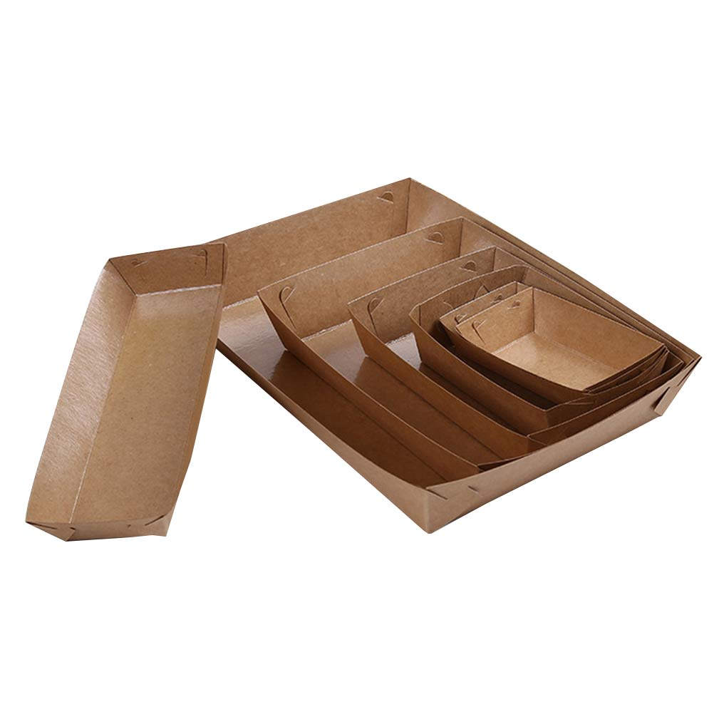 Food Snacks For Picnic - 30Pcs Kraft Paper Disposable Boat Shaped