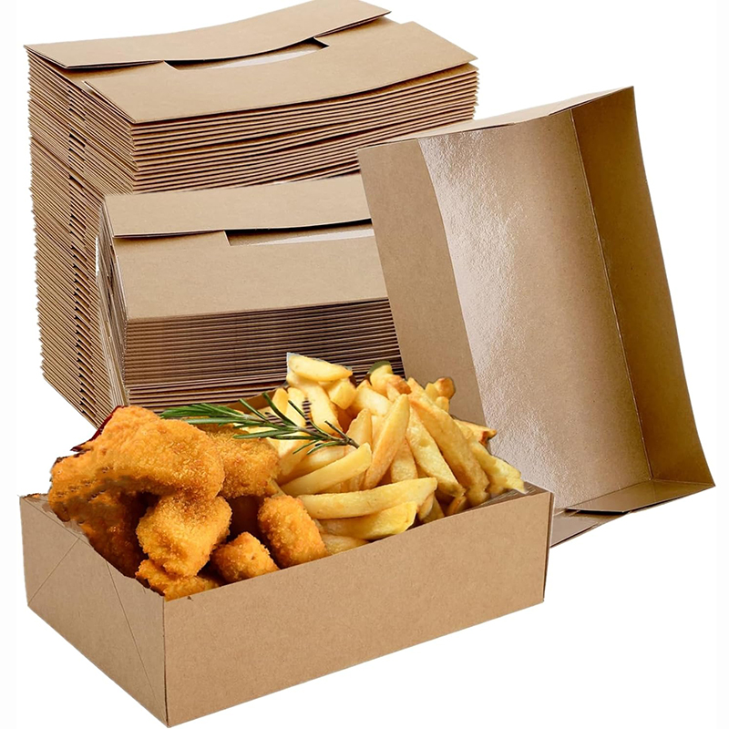 Food Snacks Corner - 20/50Pcs Kraft Paper Food Trays, 4
