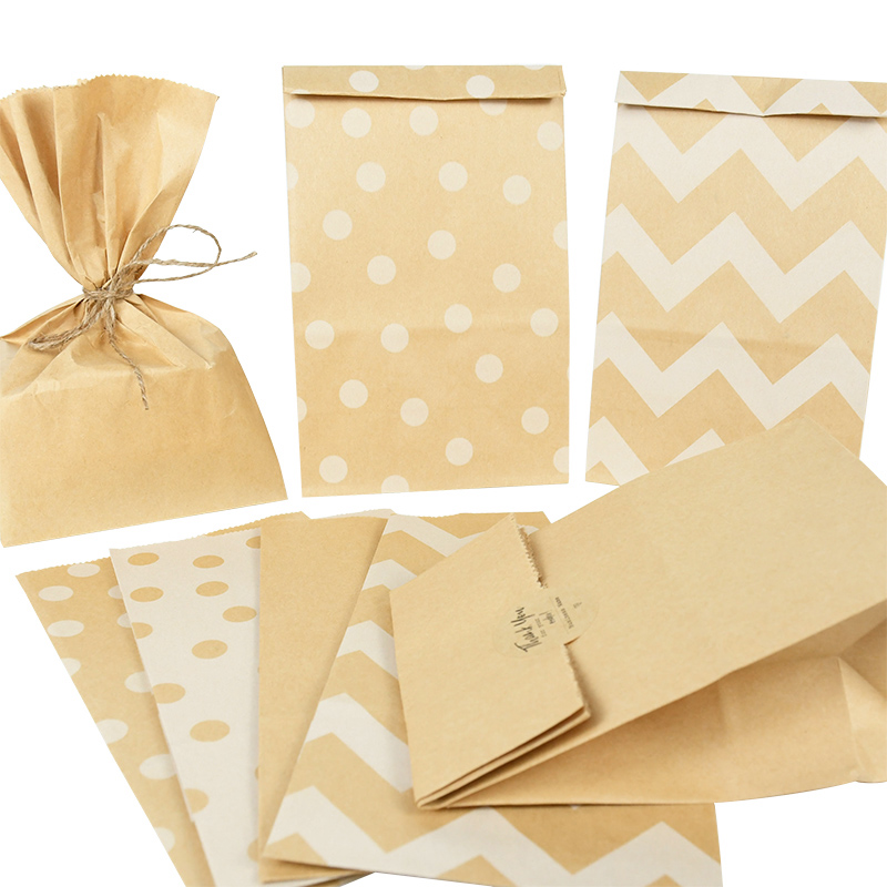 Food Snacks For Christmas - 10pcs Brown Kraft Paper Gifts Bags