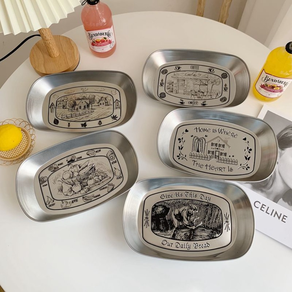 2PCS Vintage American Tin Tray - đánh giá và giá Food Snacks For Picnic