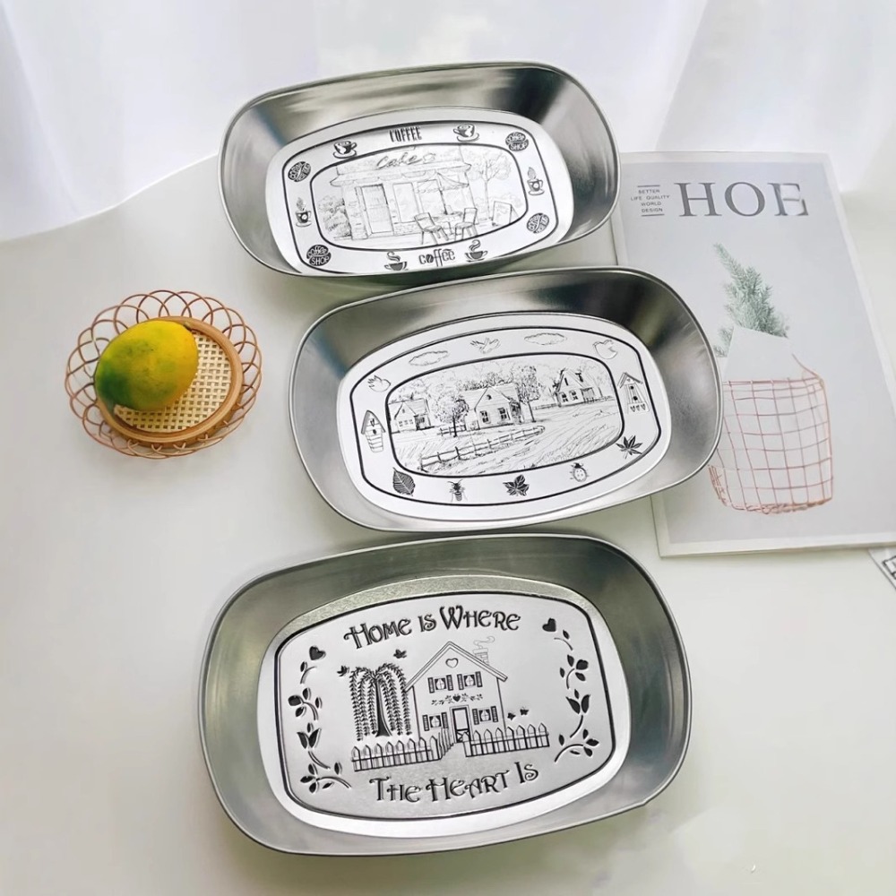 2PCS Vintage American Tin Tray - đánh giá và giá Food Snacks For Picnic