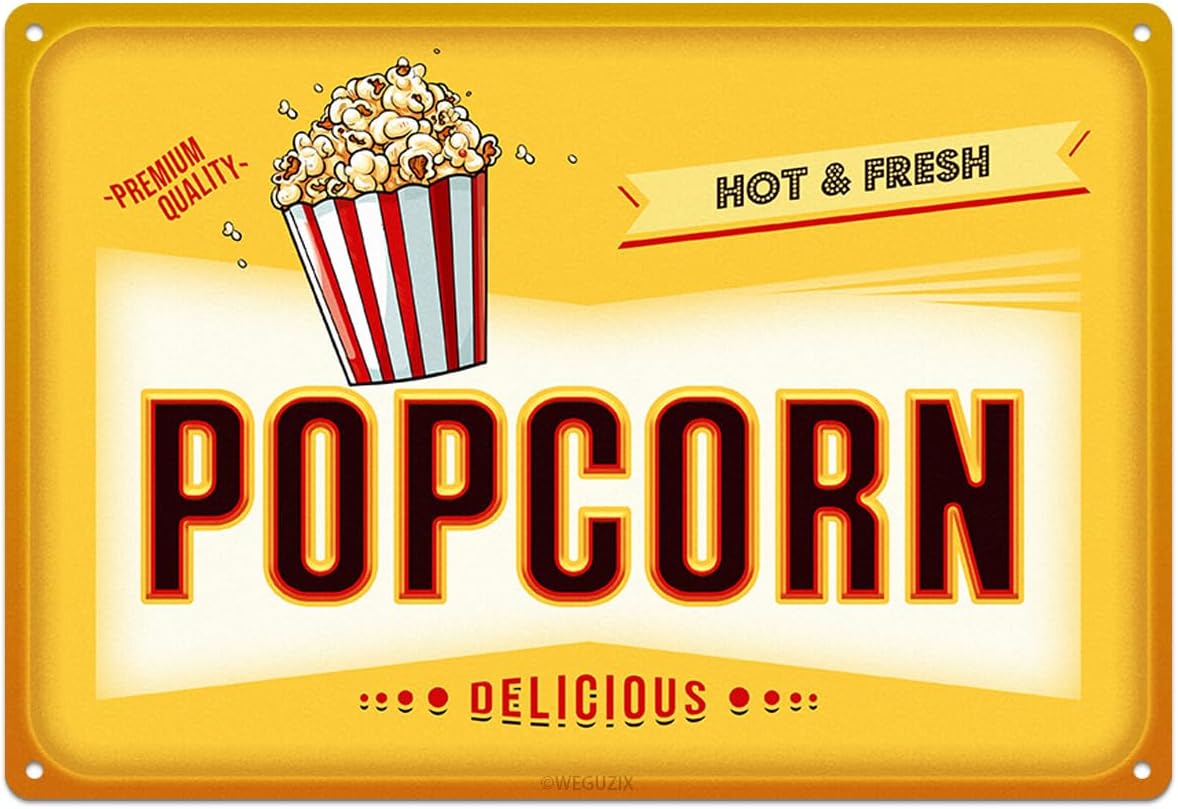 Funny Popcorn Metal Sign Retro - đánh giá và giá Food Snacks Corner