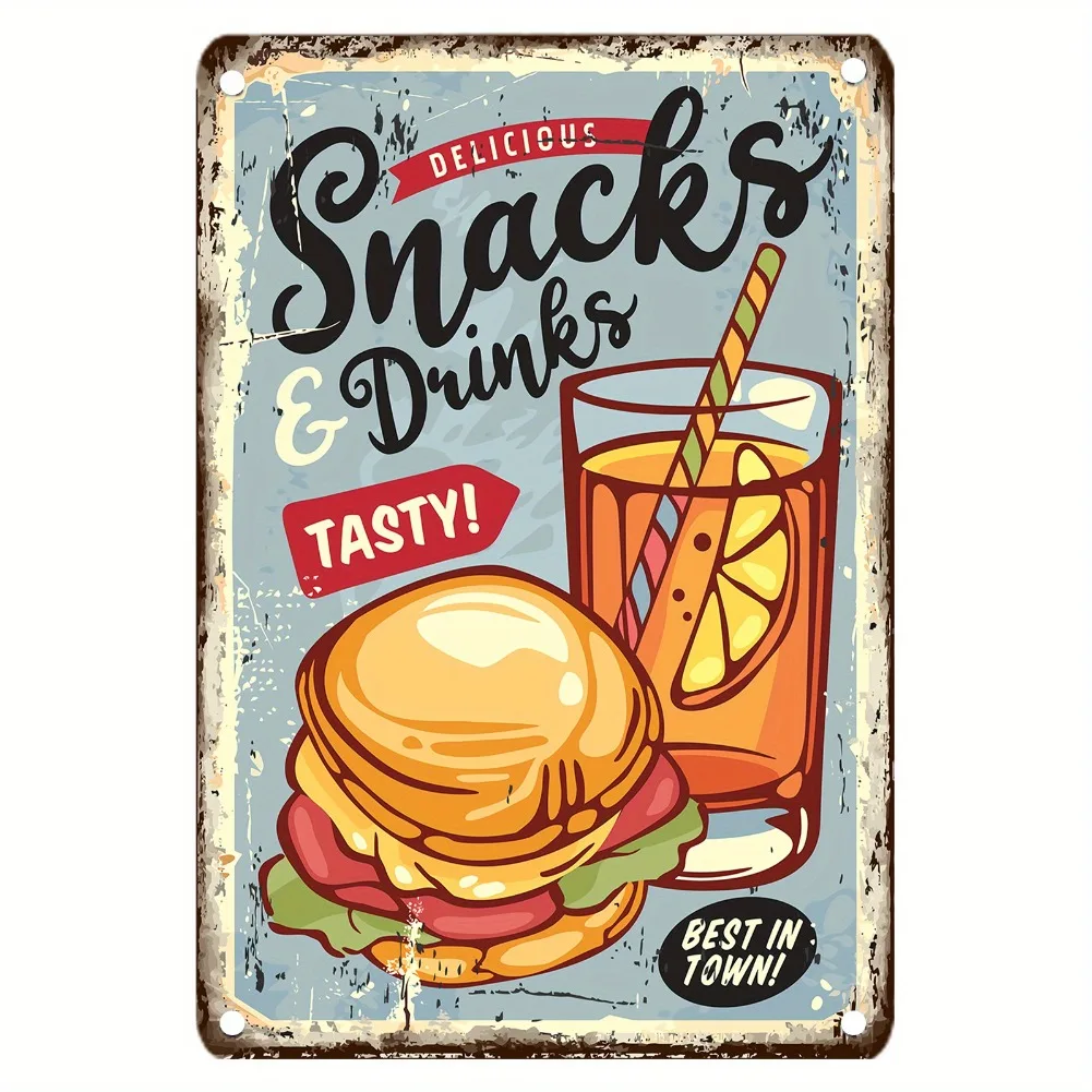 Vintage Food Metal Sign, 12x8  - đánh giá và giá Food Snacks Drinks