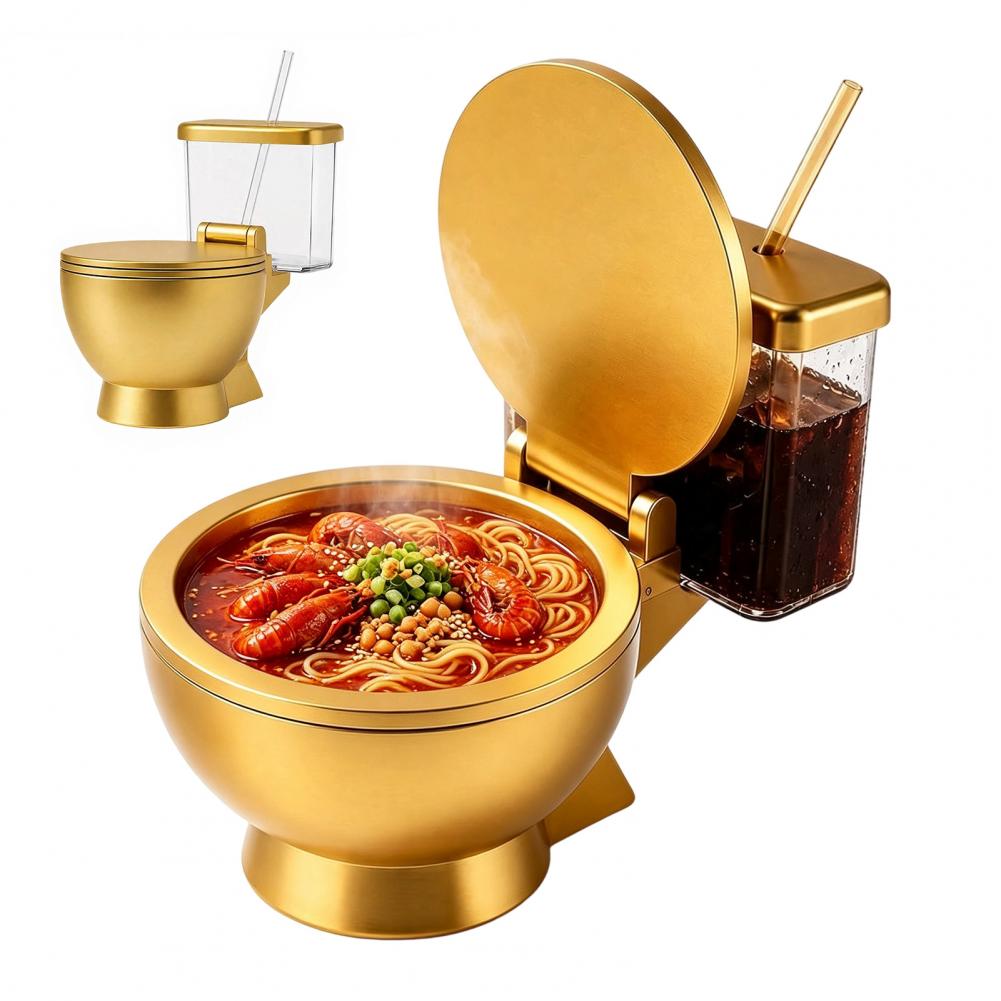 Toilet Shaped Ramen Bowl Set,  - đánh giá và giá Food Snacks Drinks