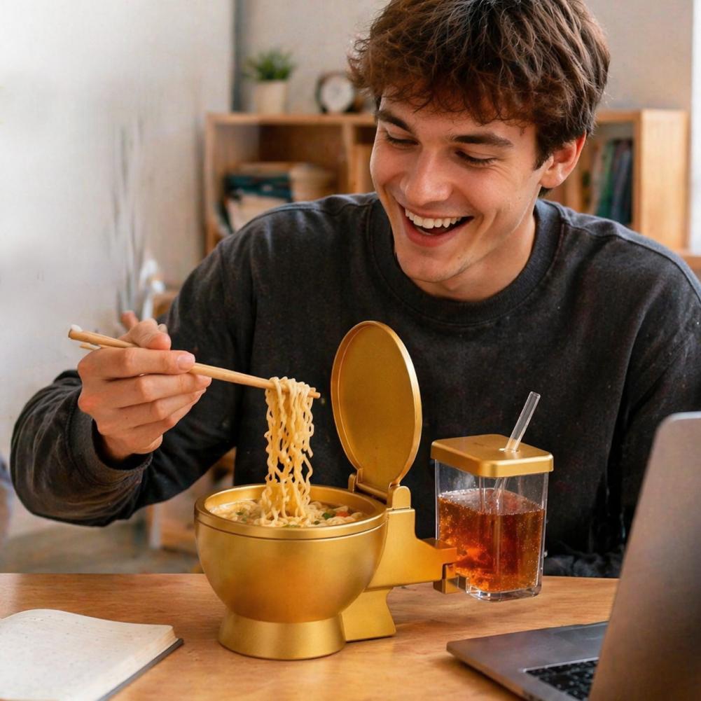 Toilet Shaped Ramen Bowl Set,  - đánh giá và giá Food Snacks Drinks