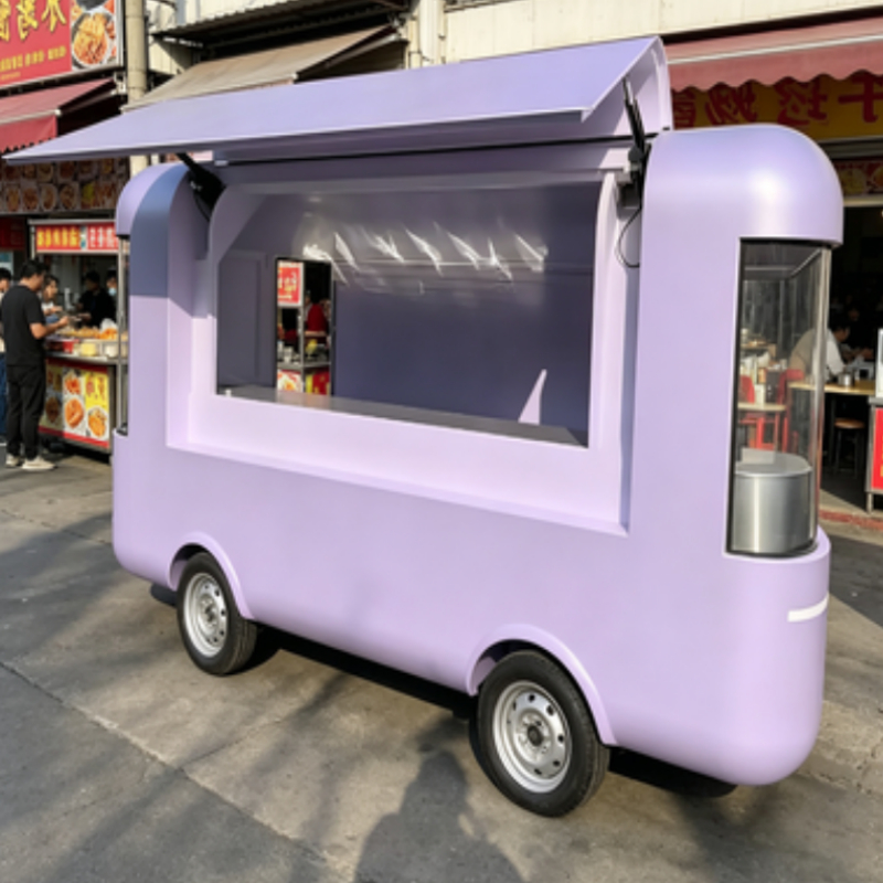 Round Movable Food Trailer Por - đánh giá và giá Food Snacks Drinks