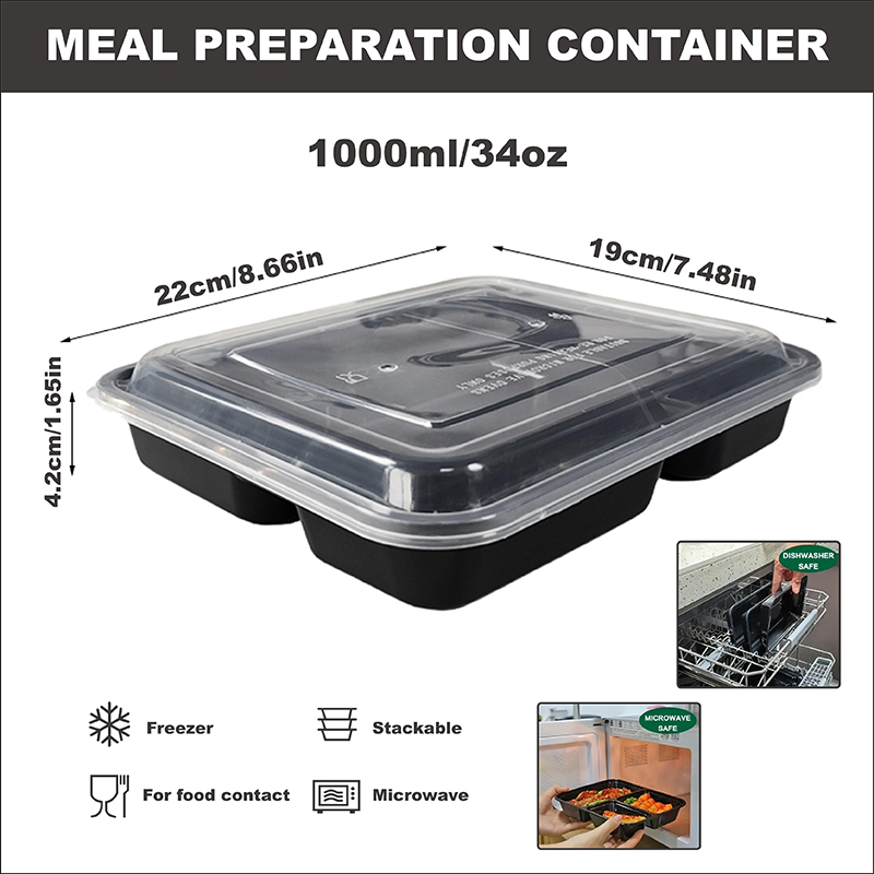 3-Compartment 34 Oz/1000 Ml, 1 - đánh giá và giá Food Snacks For Picnic